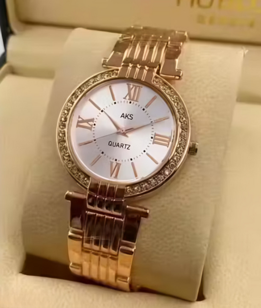 AKS Elegant Rose Gold Watch
