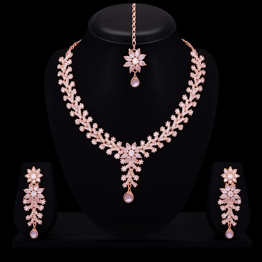 Aurora Cubic Zirconia Maang Tikka Set
