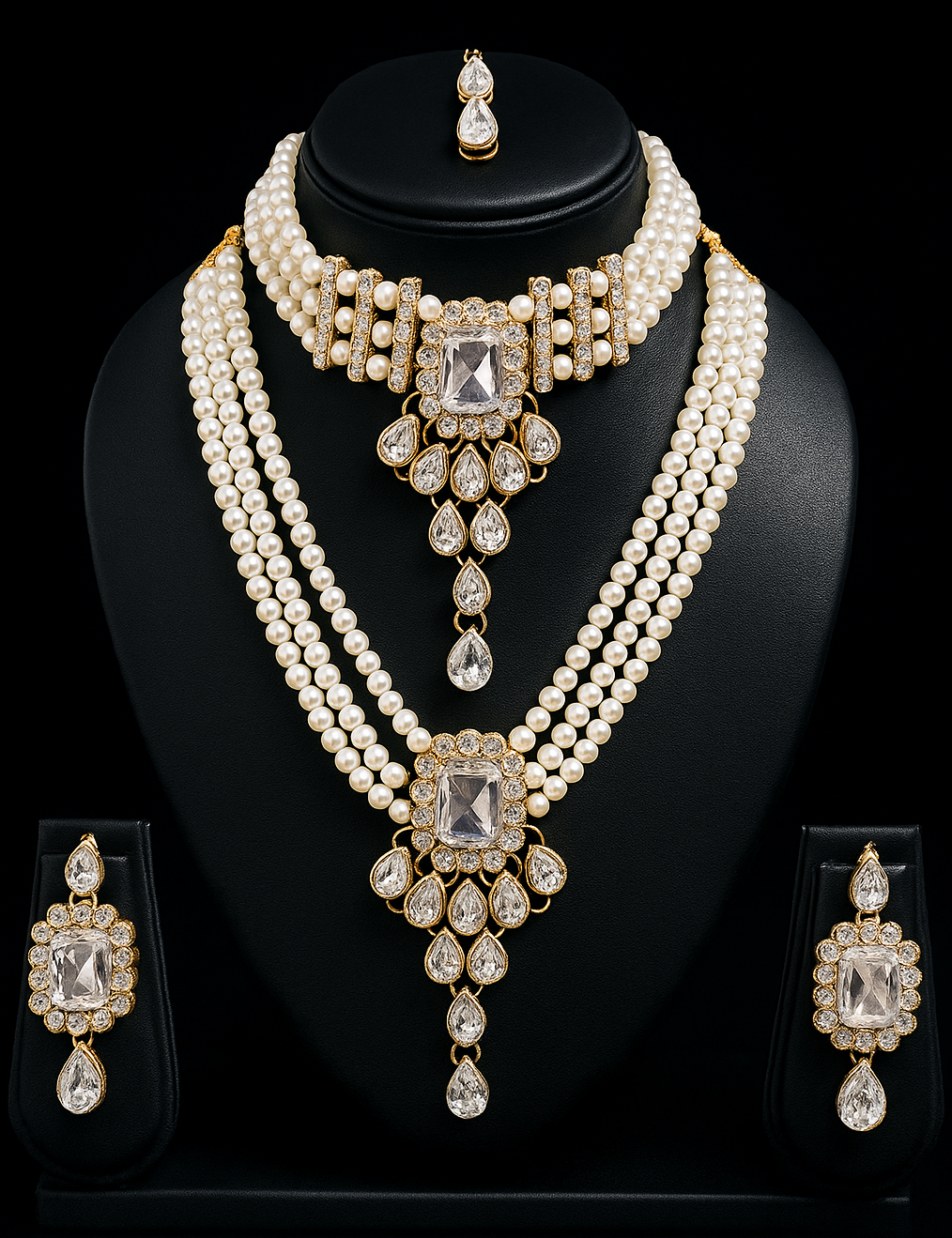 Regalia Pearl & Crystal Bridal Jewelry Set – Ivory Pearl