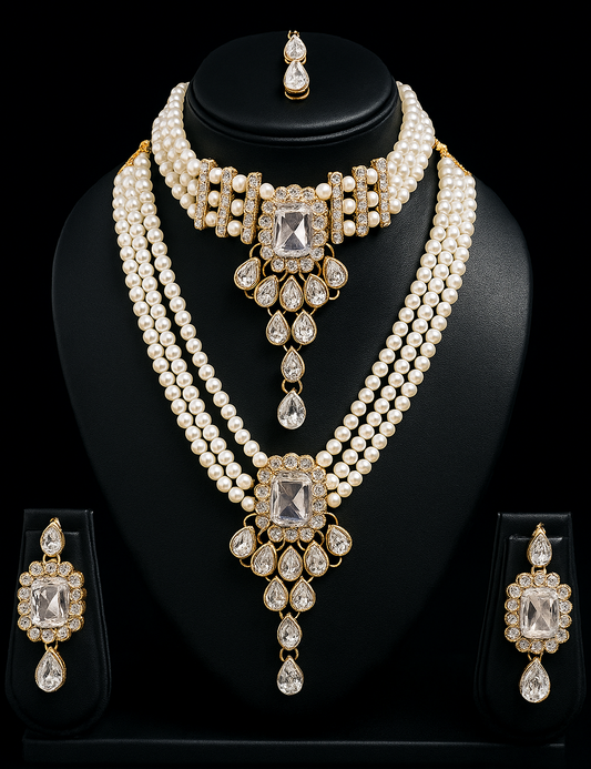 Regalia Pearl & Crystal Bridal Jewelry Set – Ivory Pearl