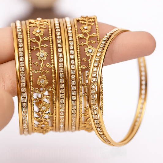 Eternal Bloom Diamond Bangles Set