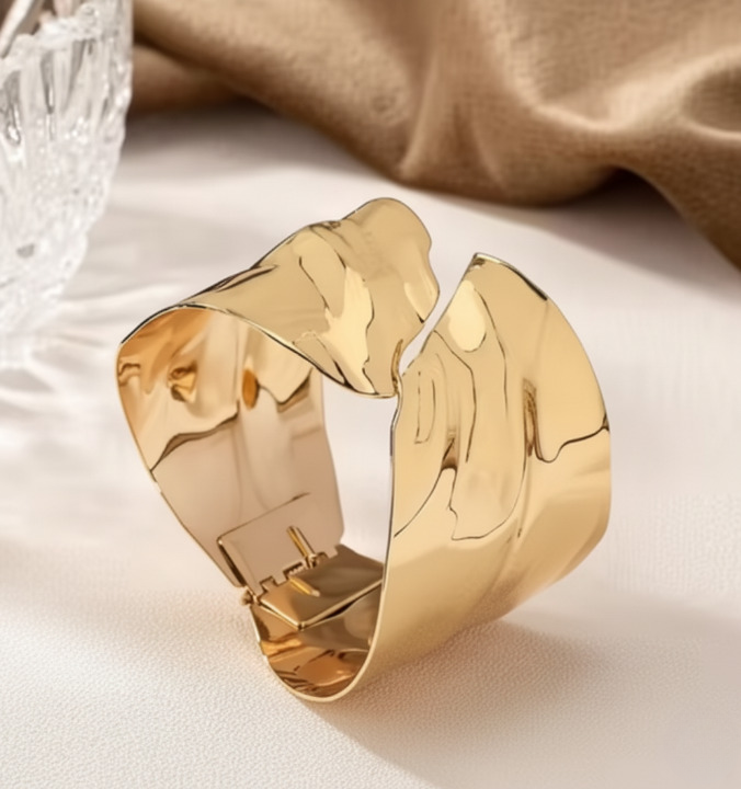 Sculpted Gold Statement Cuff