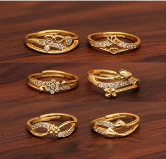 Everyday Glam Adjustable Rings (6 pcs)