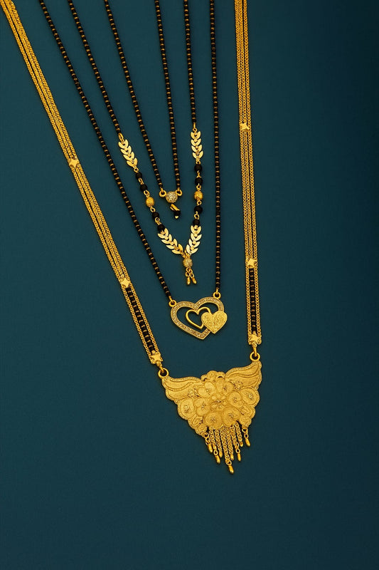 Trendy Gold-Plated Mangalsutra Combo (Set of 2)