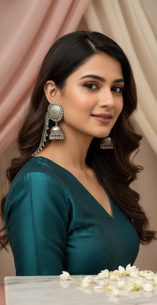 Boho Oxidised Maang Tikka & Earring Set