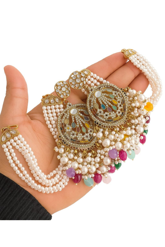 Graceful Multicolor Pearl Chandbali
