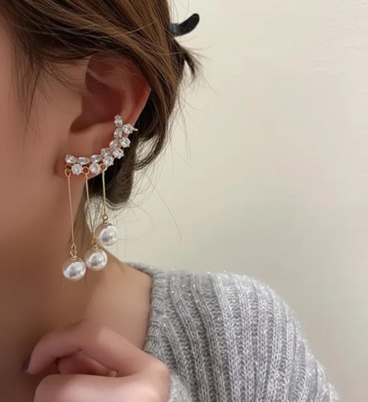 Elegant Korean Pearl Drop Earrings