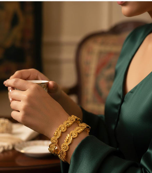 Heirloom Filigree Gold Bangle Pair