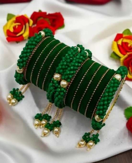 Emerald Jhumka Chooda Bangle Set
