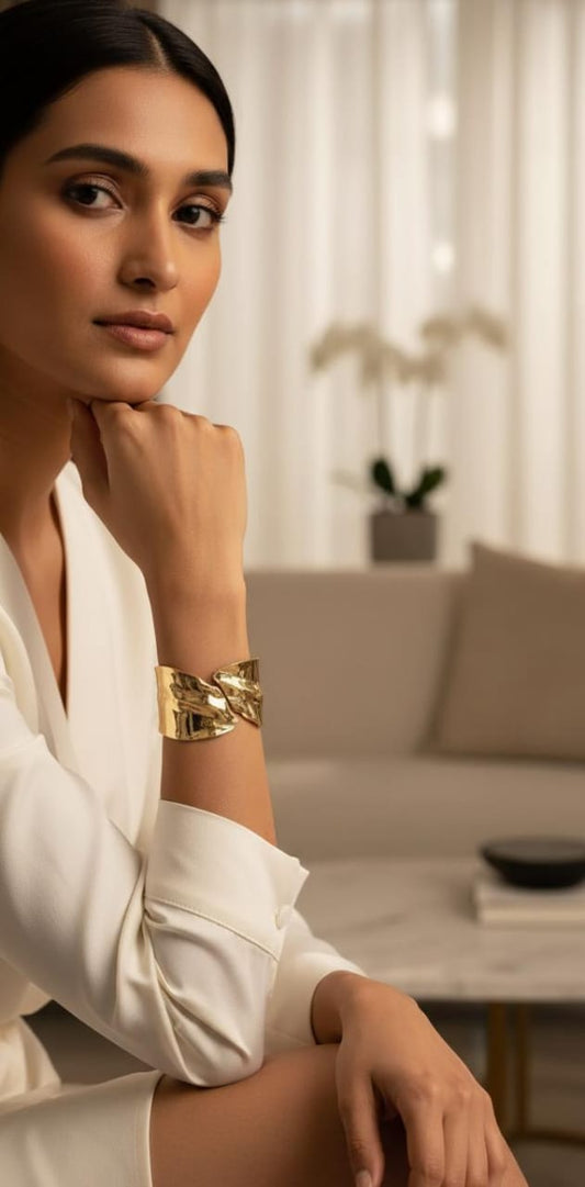 Sculpted Gold Statement Cuff