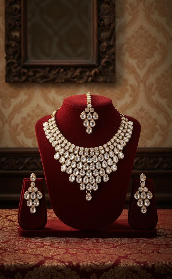 Ethereal Gold Finish Jewellery Set