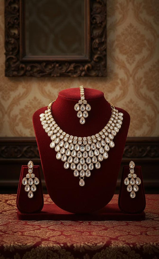 Ethereal Gold Finish Jewellery Set