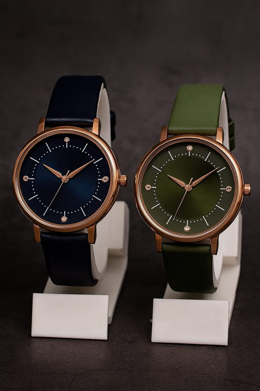 Elegant Round Dial Women’s Watch Combo