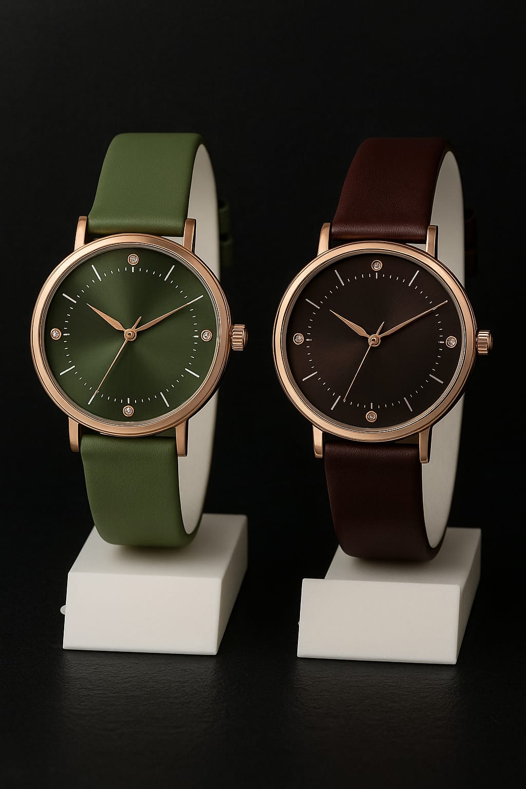 Elegant Round Dial Women’s Watch Combo