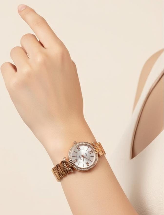 AKS Elegant Rose Gold Watch