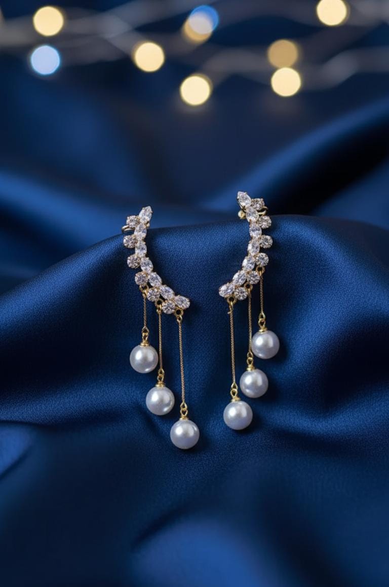 Elegant Korean Pearl Drop Earrings