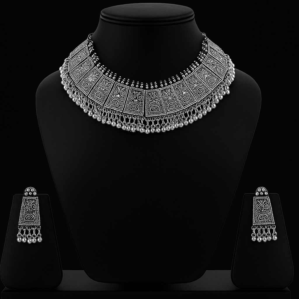 Heritage Oxidised Silver Choker Set