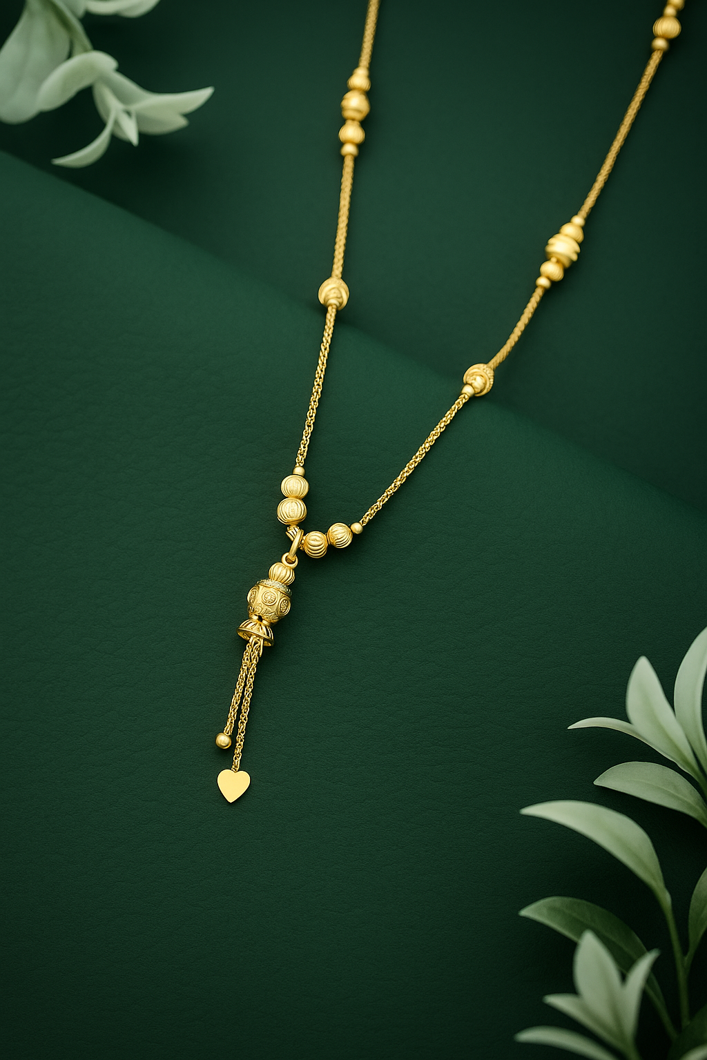 Elegant Gold-Plated Beaded Mangalsutra Chain