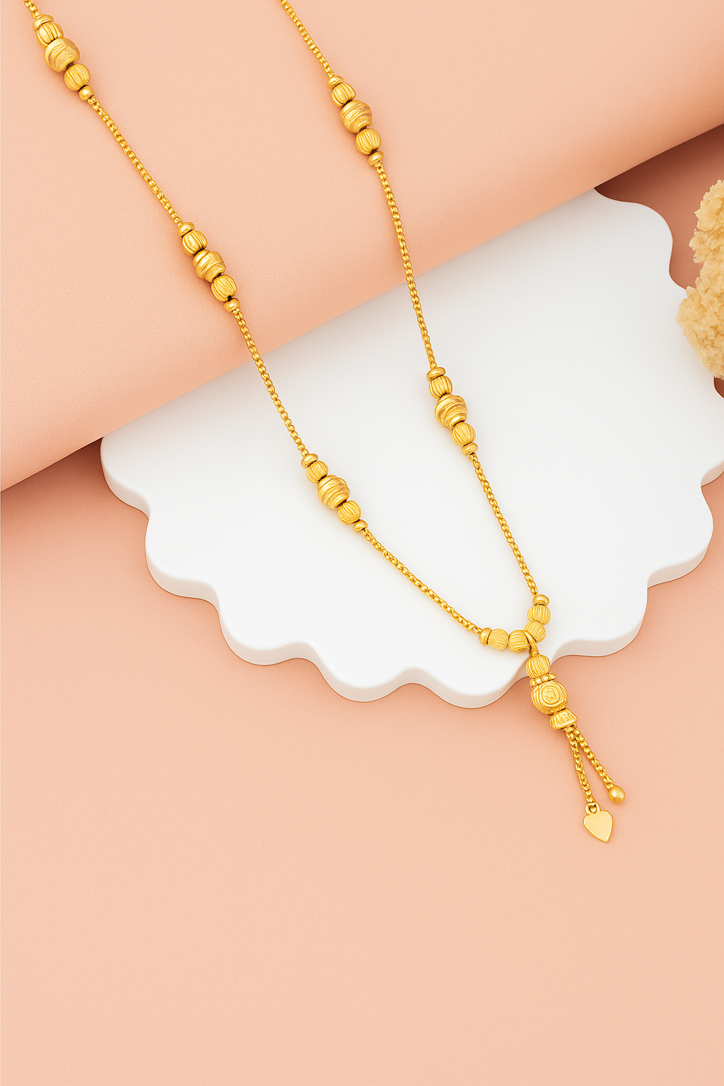 Elegant Gold-Plated Beaded Mangalsutra Chain