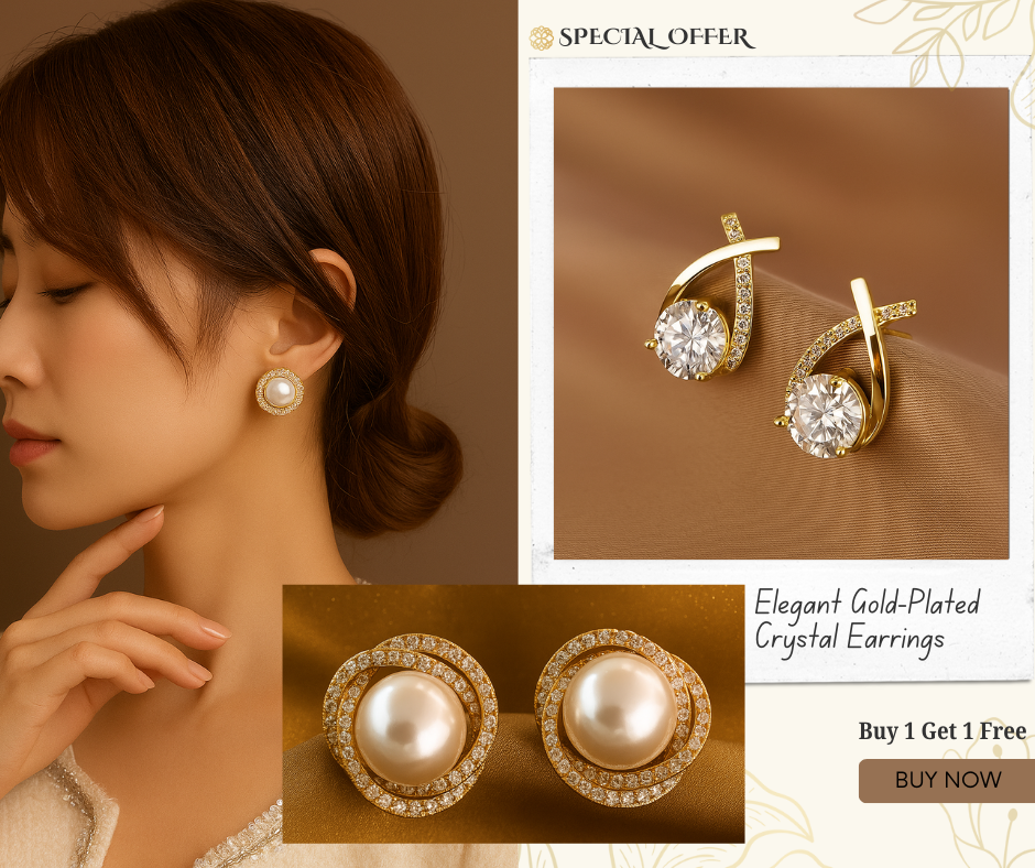 Elegant Gold-Plated Crystal Earrings