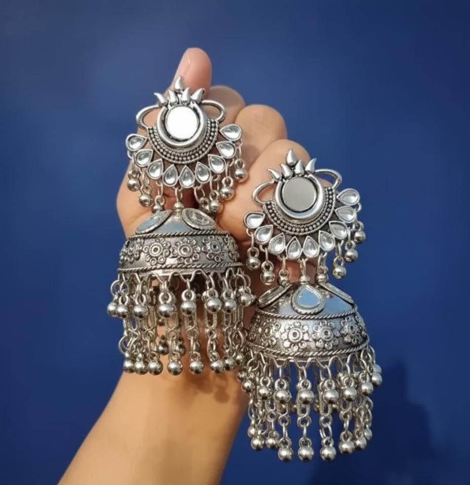 Oxidised Mirror Earrings