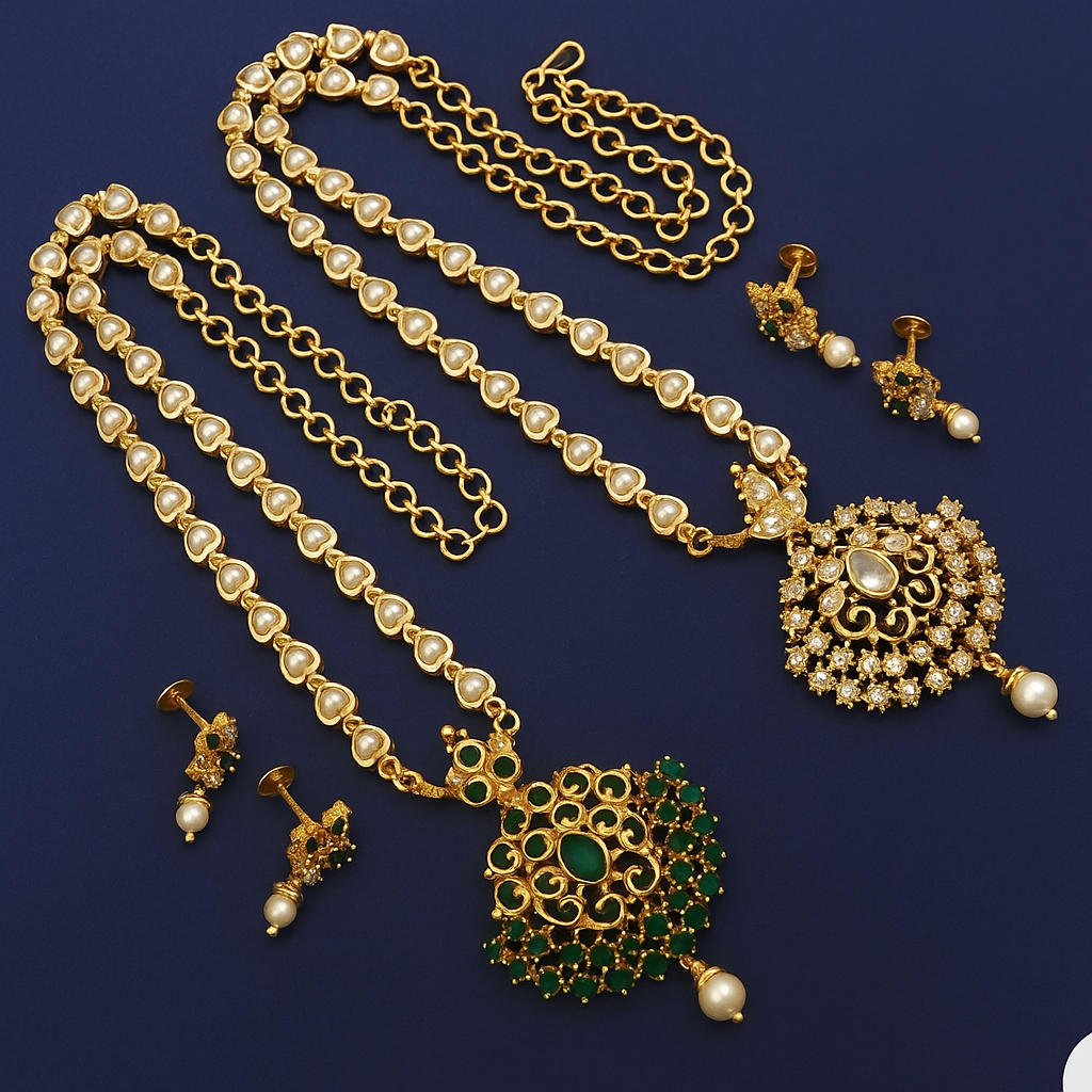 Graceful Gold-Plated Bridal Jewellery Set